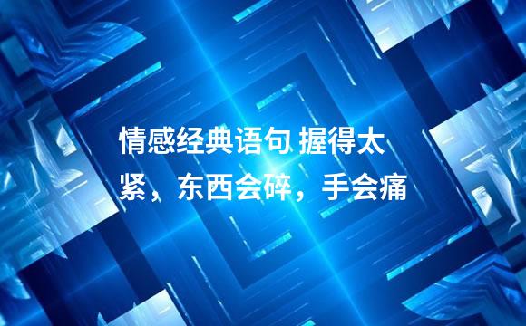 情感经典语句 握得太紧，东西会碎，手会痛